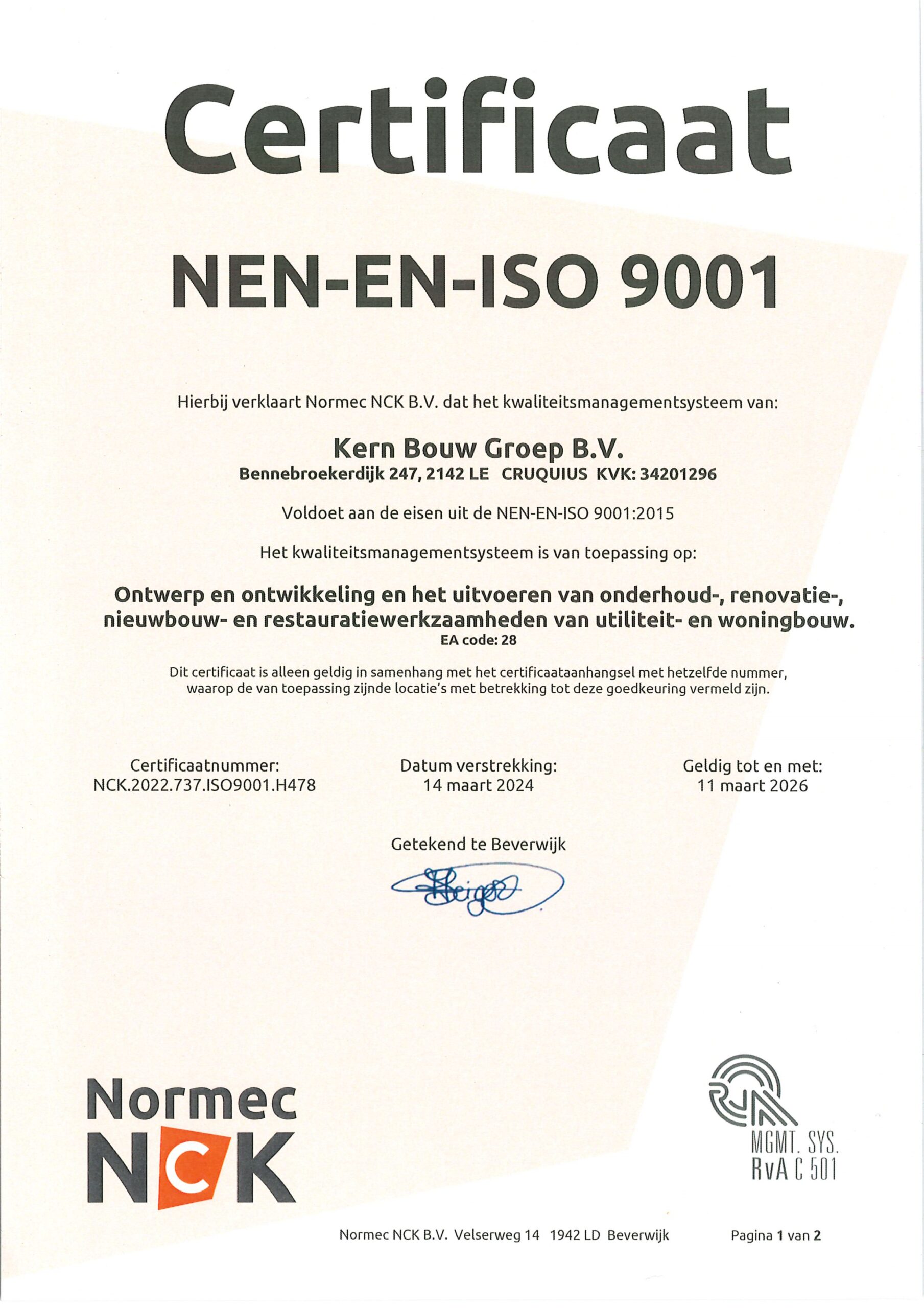 ISO 9001 Gecertificeerd